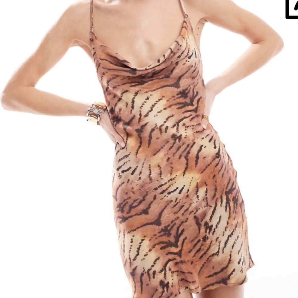 NWT Pull&Bear Brown Animal Print Mini Dress
